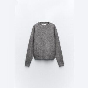 Zara Gray Crew Neck Knit Sweater Size XS
